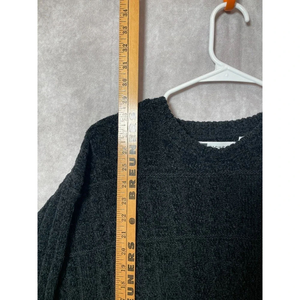 Bachrach Sweater Mens XL Black Wool Acrylic Knit Crew Neck Casual Bulgaria Made